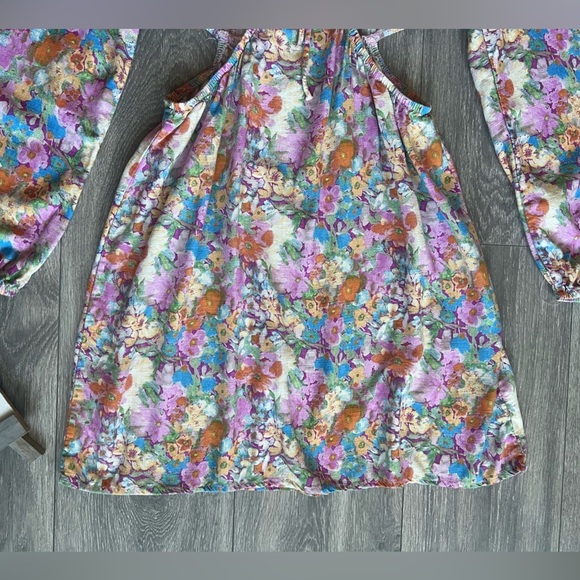 Wild fable Fit & Flare Long Sleeve Floral Cutout Dress. Size M - Picture 9 of 14